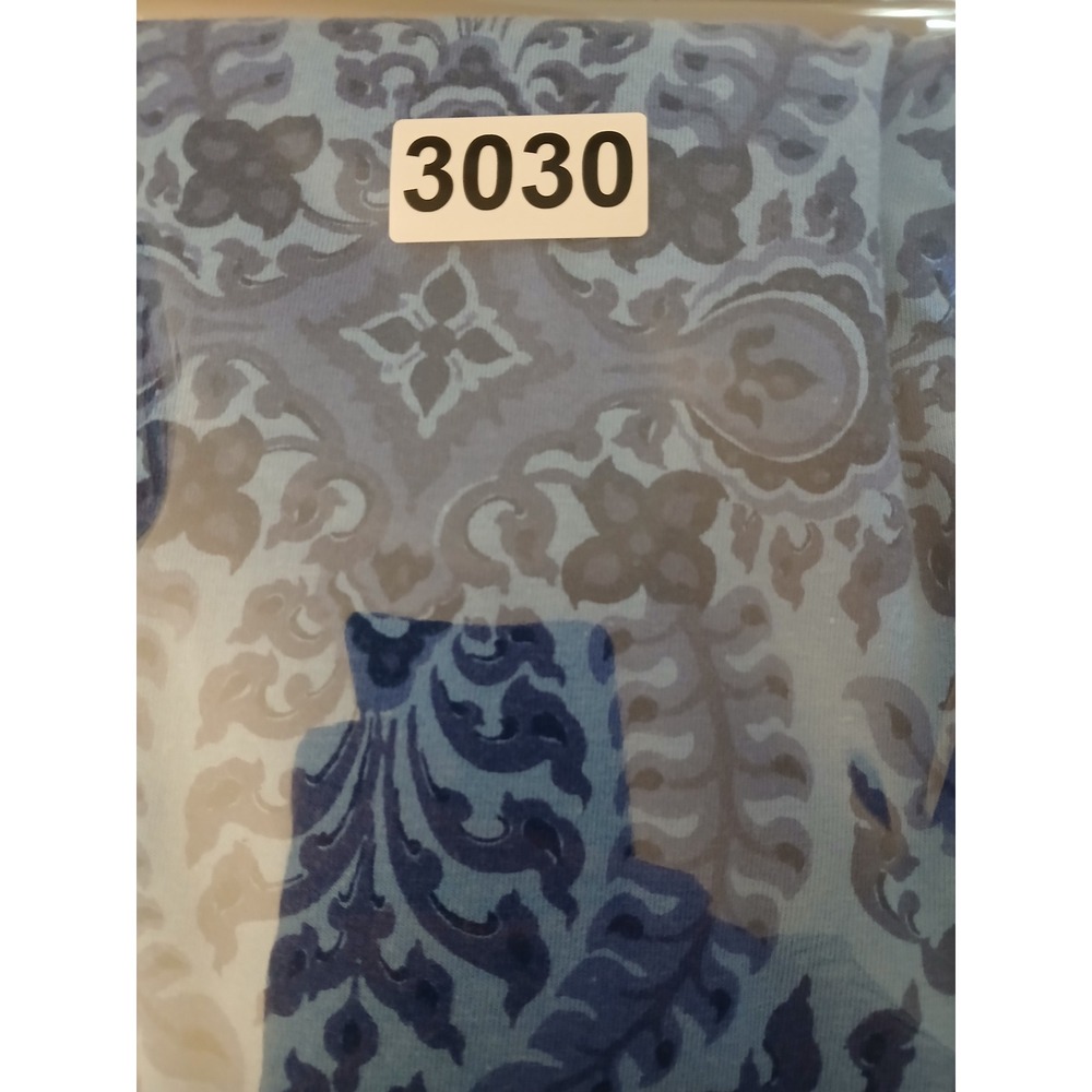 T by Talbots Womens Blue Damask Paisley Stretch Tee Top Large Modest - Picture 10 of 10